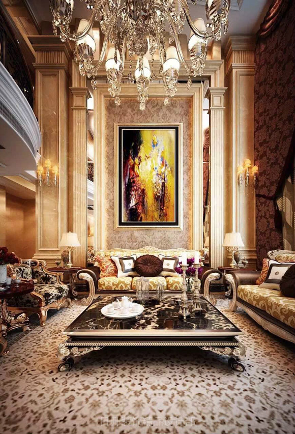 客厅图片来自日升嬛嬛在380平别墅美式风格装修的分享