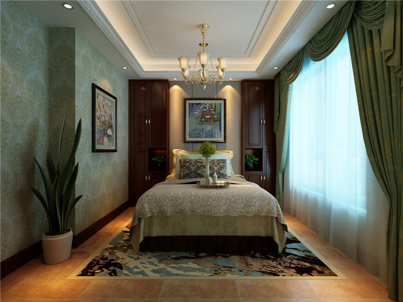 龙发装饰 融公馆尊域 美式 三居 复式 卧室图片来自龙发装饰天津公司在融公馆尊域名邸130平米美式风格的分享