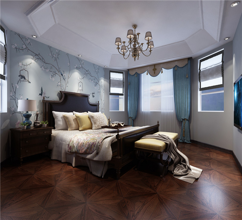 龙发装饰 海宁湾 四居 新中式 中式 卧室图片来自龙发装饰天津公司在海宁湾120平米新中式风格的分享