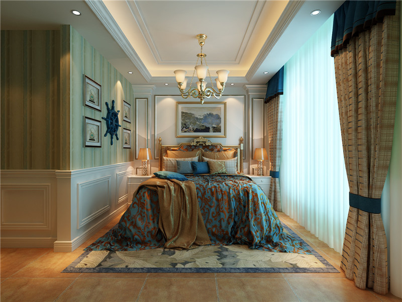 龙发装饰 融公馆尊域 美式 三居 复式 卧室图片来自龙发装饰天津公司在融公馆尊域名邸130平米美式风格的分享