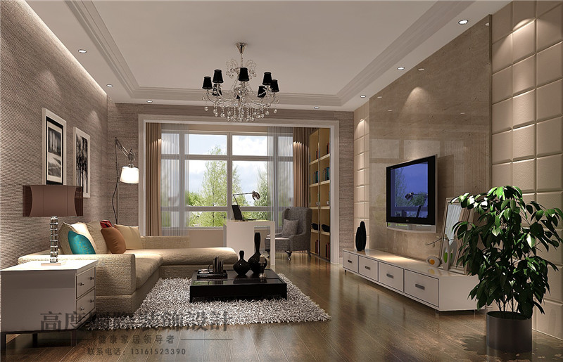 简约 欧式 三居 客厅图片来自北京高度国际装饰在中粮祥云160平米简欧风格的分享