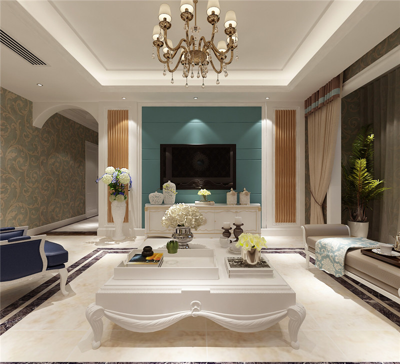 龙发装饰 海宁湾 四居 欧式 室内设计 客厅图片来自龙发装饰天津公司在海宁湾15平米欧式风格的分享
