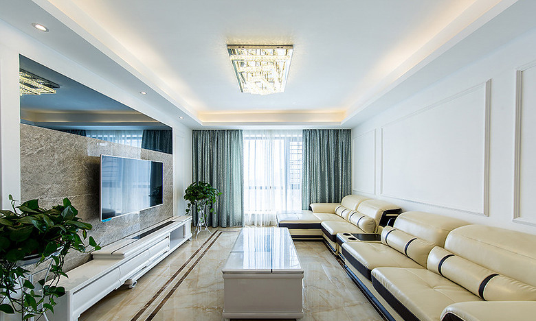 简约 三居 现代 实用主义 客厅图片来自武汉全有装饰在融侨城B1户型现代简约风格的分享