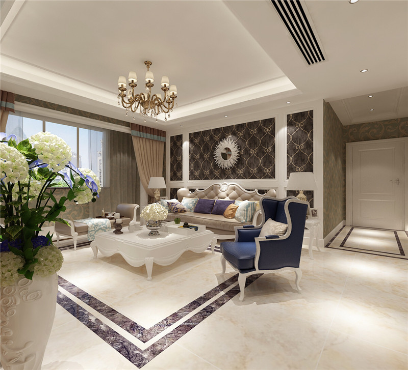 龙发装饰 海宁湾 四居 欧式 室内设计 客厅图片来自龙发装饰天津公司在海宁湾15平米欧式风格的分享