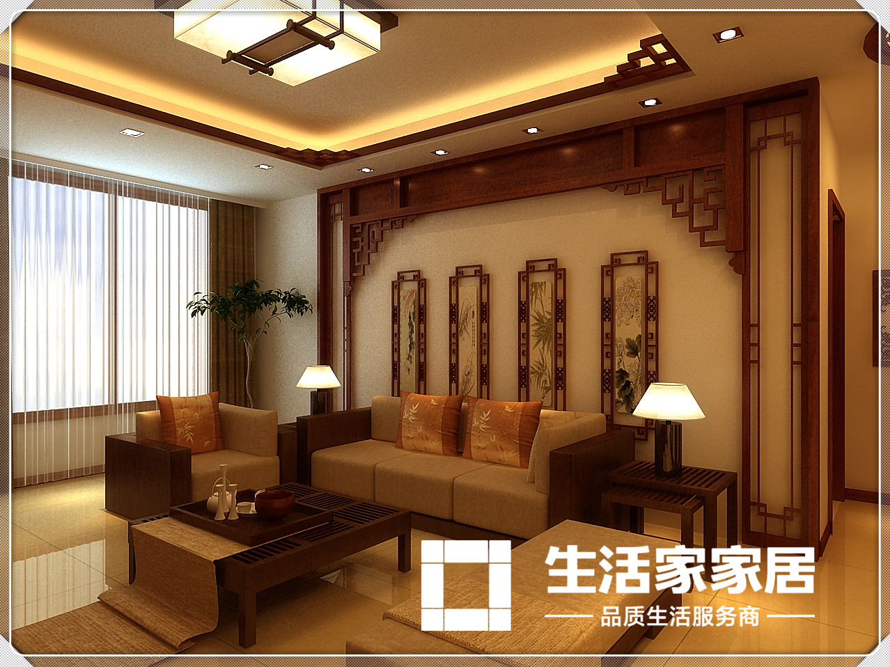 简约 小资 三居 收纳 生活家家居 客厅图片来自天津生活家健康整体家装在北宁湾-中式风格的分享