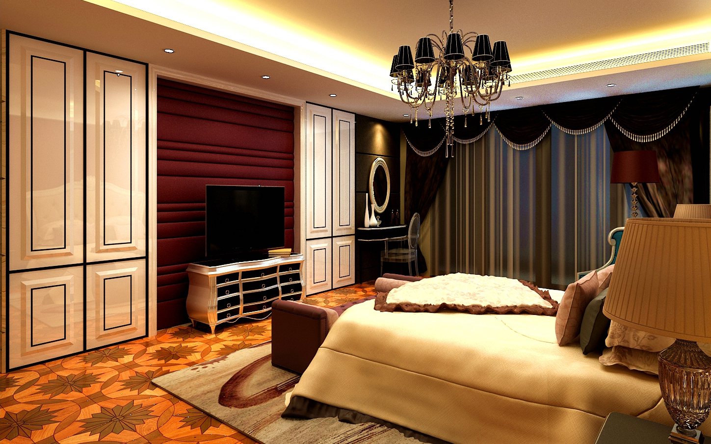 欧式 卧室图片来自轻舟装饰-90后的华仔在长安太和-300平米-欧式风格的分享