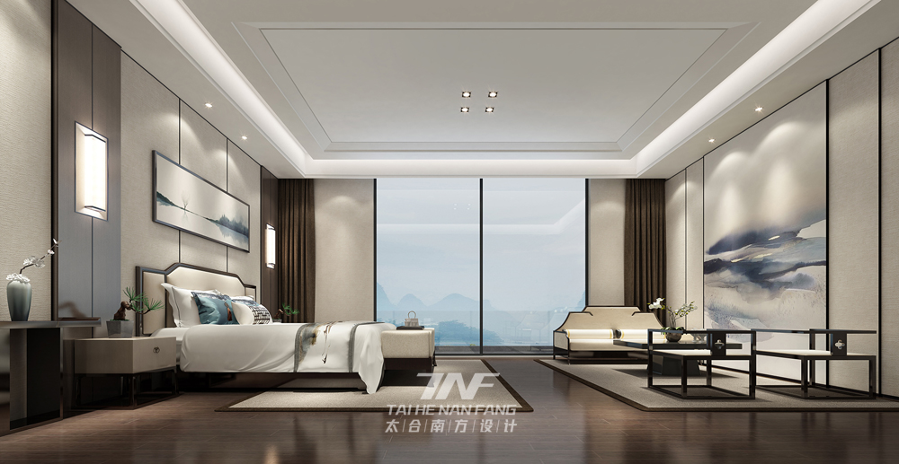 新中式风格 样板房设计 别墅设计 卧室图片来自王五平设计在柳州冠亚宽庐独栋别墅样板房的分享