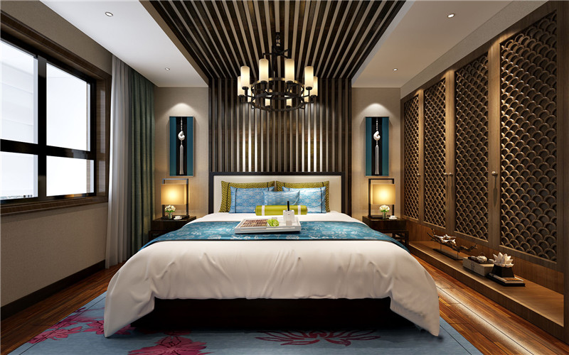 龙发装饰 格调林泉 四居 现代 中式 卧室图片来自龙发装饰天津公司在格调林泉220平米现代中式风格的分享