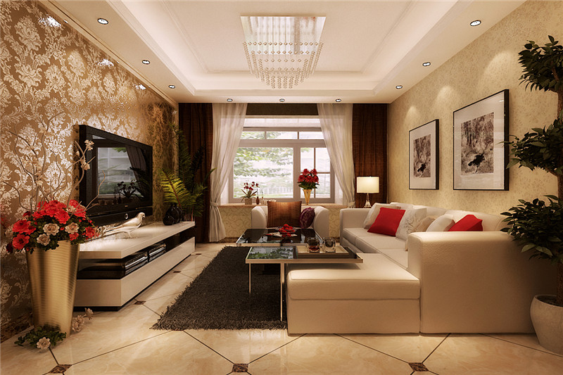 龙发装饰 大都会 三居 简欧 欧式 客厅图片来自龙发装饰天津公司在大都会120平米简欧风格的分享