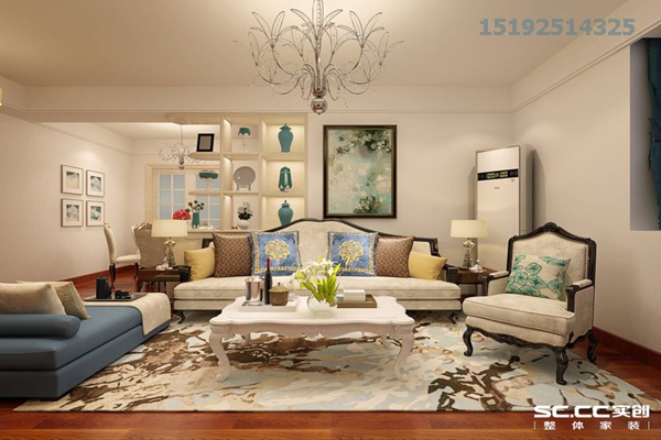 三居 鲁商首府 美式 实创 80后 客厅图片来自快乐彩在鲁商首府150平美式三居室的分享