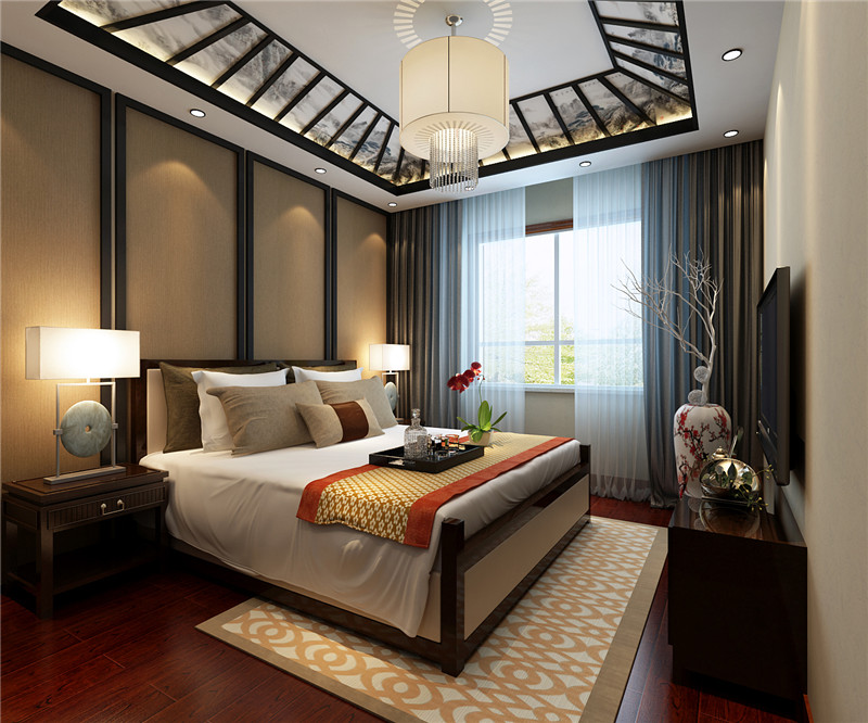 龙发装饰 天拖 二居 中式 新中式 卧室图片来自龙发装饰天津公司在天房天拖2期新中式风格的分享