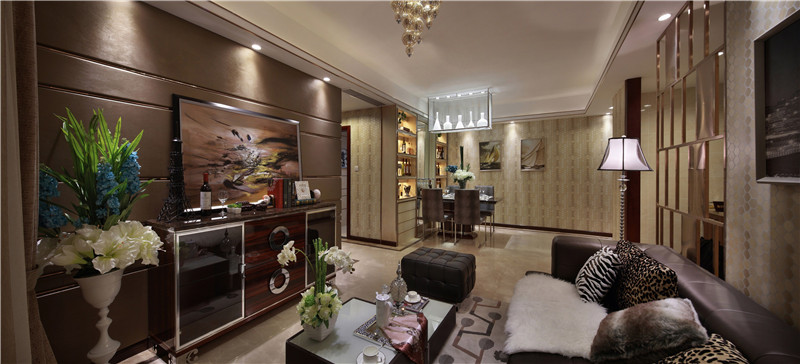 龙发装饰 海河大观 三居 现代 简约 客厅图片来自龙发装饰天津公司在海河大观130平米现代风格的分享