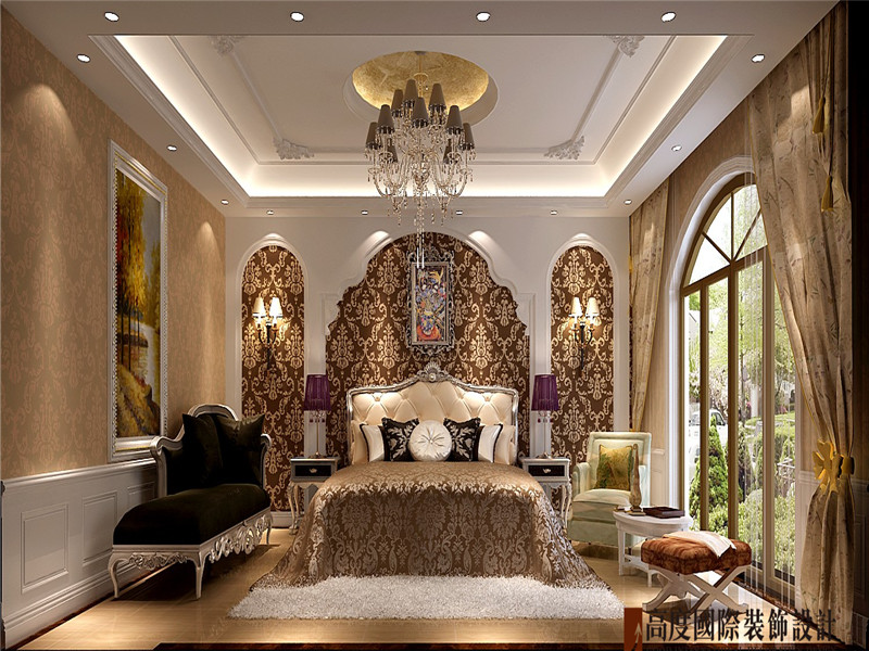 欧式 现代 豪华 大气 公寓 卧室图片来自北京高度国际装饰在鲁能七号院190欧式的分享