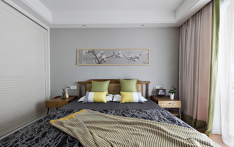 卧室图片来自家装大管家在美观又实用 96平现代简约空间的分享