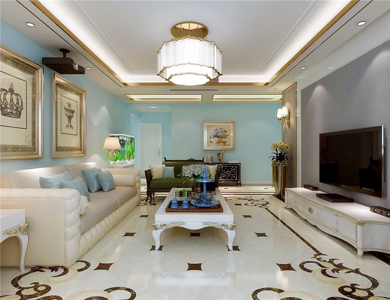 龙发装饰 大都会 欧式 新古典 二居 客厅图片来自龙发装饰天津公司在大都会180平米欧式新古典风格的分享