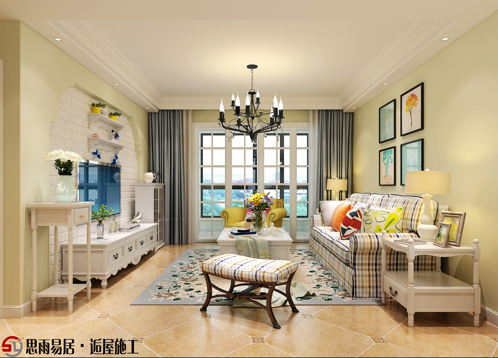 田园 三居 中信泰富 扬州装修 客厅图片来自思雨易居设计在《向往的生活》扬州125平米3居的分享