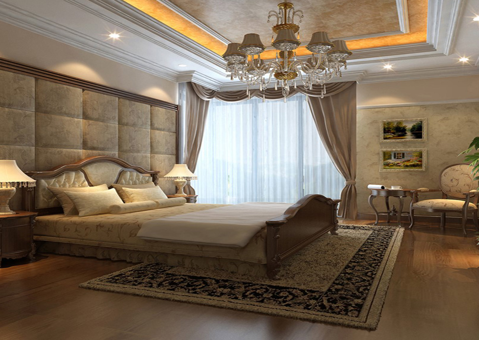 卧室图片来自北京紫禁尚品装饰刘霞在顺义别墅经典欧式风格作品的分享
