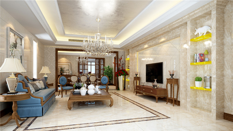 龙发装饰 融创中心 欧式 古典 三居 客厅图片来自龙发装饰天津公司在融创中心160平米欧式古典风格的分享