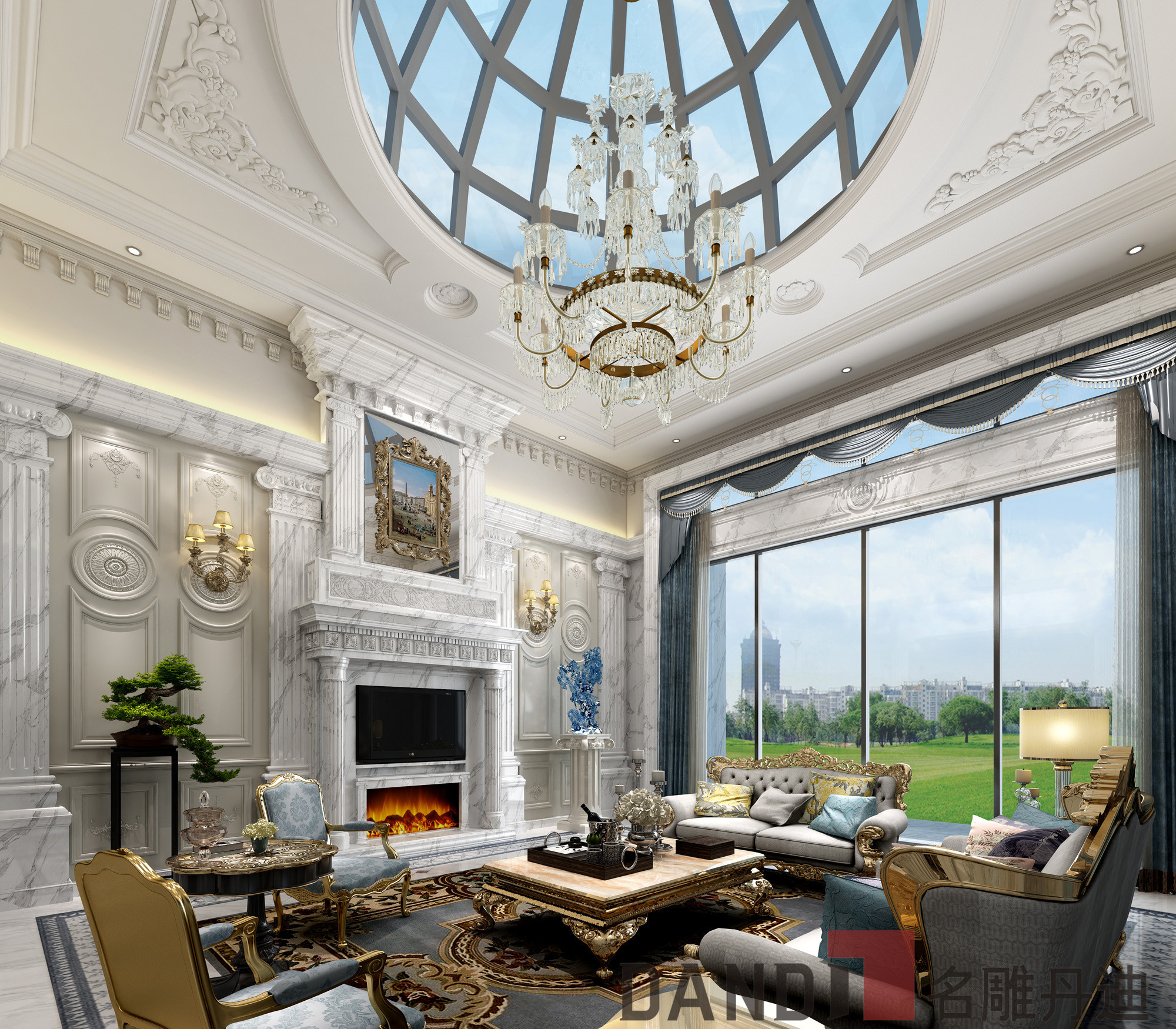 欧式 别墅 白领 小资 客厅图片来自在欧式风格观澜高尔夫别墅的分享