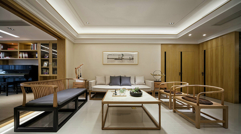 客厅图片来自家装大管家在淡雅时尚 106平新中式舒适3居室的分享