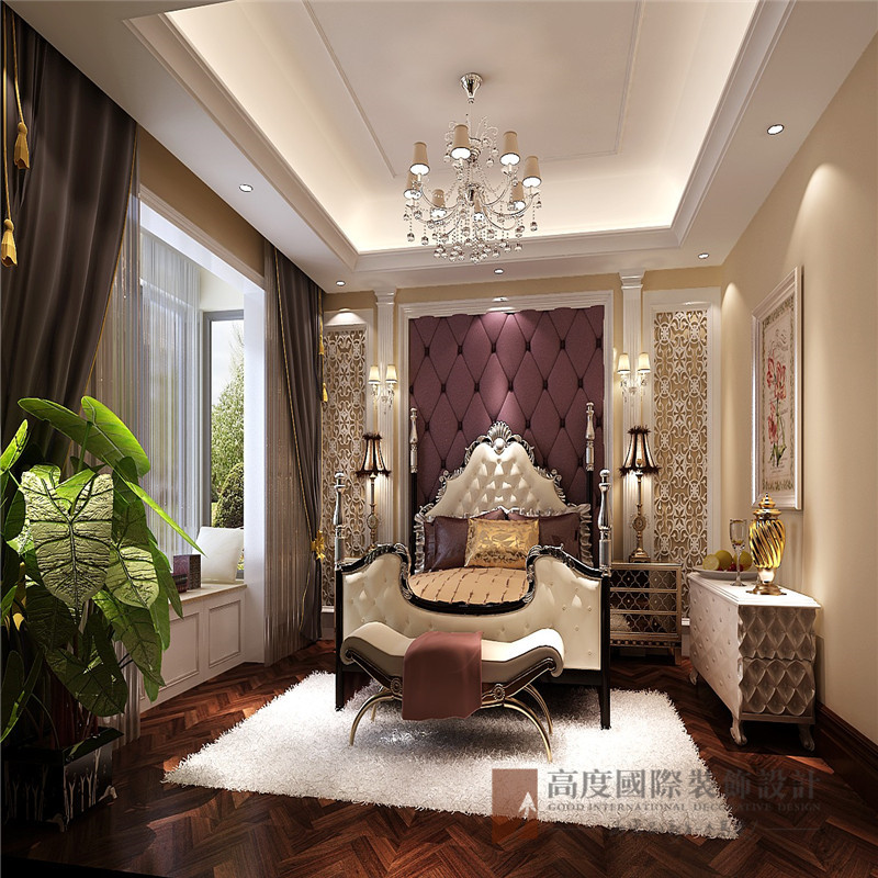 欧式 别墅 小资 高帅富 白富美 卧室图片来自高度国际姚吉智在420平米欧式独栋别墅极致的奢华的分享