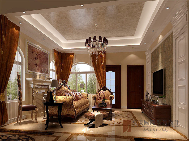 欧式 别墅 小资 高帅富 白富美 客厅图片来自高度国际姚吉智在420平米欧式独栋别墅极致的奢华的分享