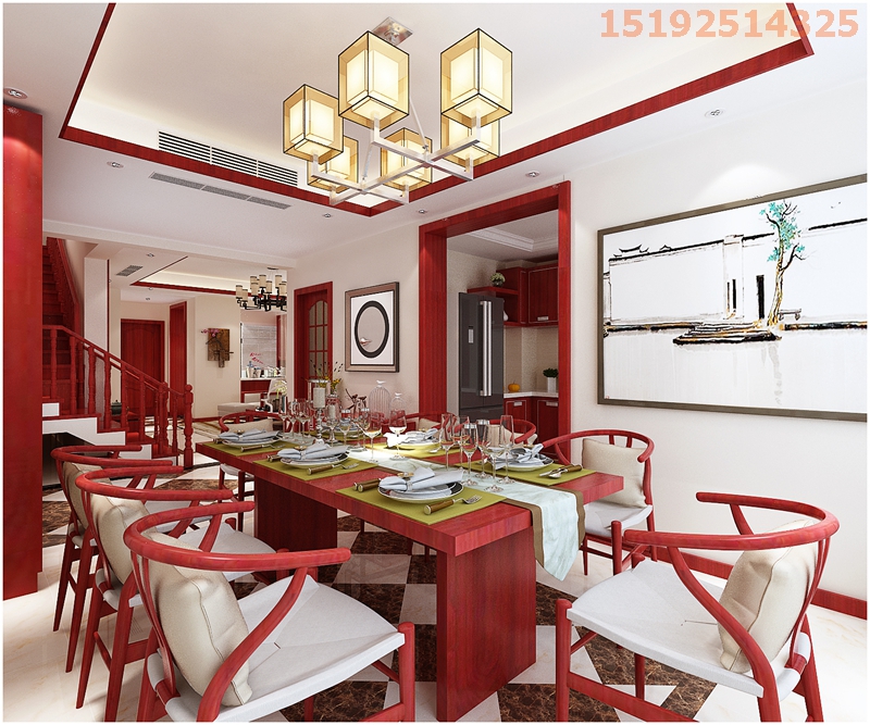 中式 千禧 喜山 实创 白领 餐厅图片来自快乐彩在纯中式千禧喜山149平别墅的分享