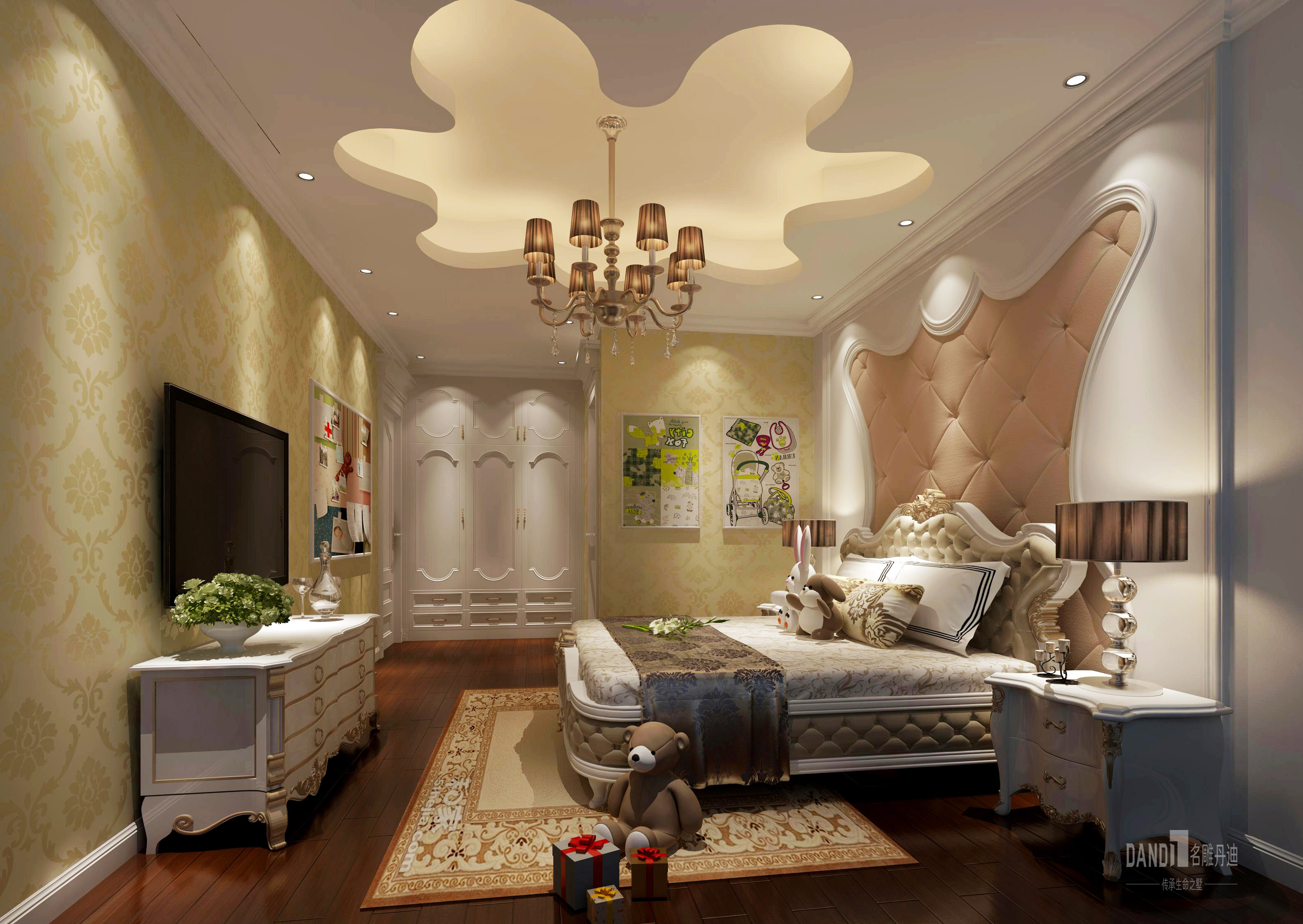 简约 欧式 别墅 白领 卧室图片来自在云景梧桐别墅装修案例的分享