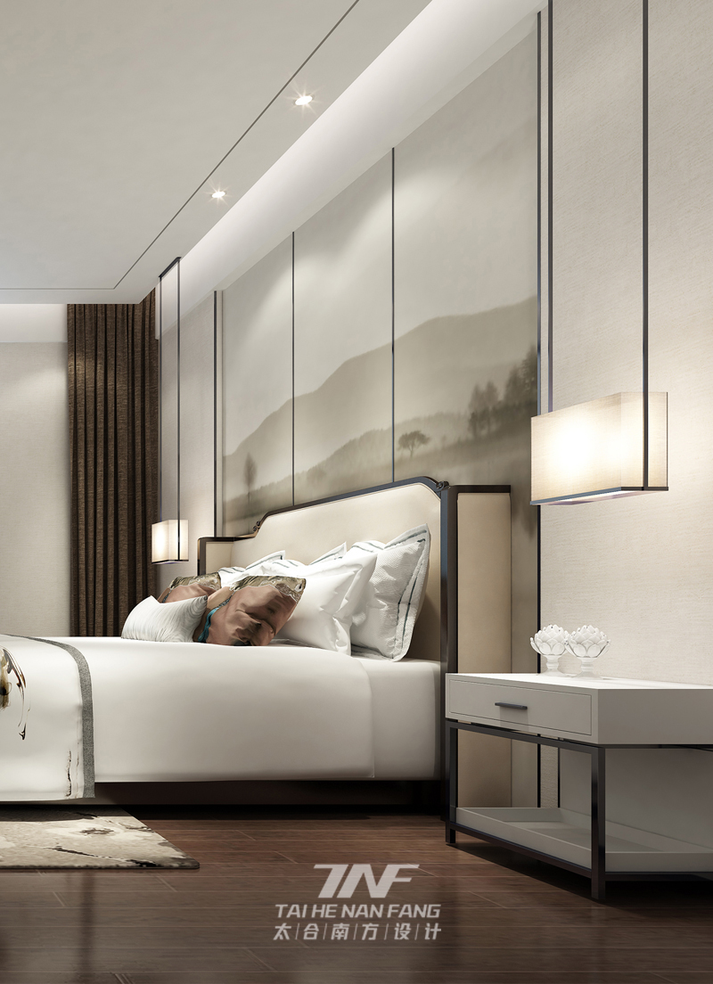 新中式风格 样板房设计 别墅设计 卧室图片来自王五平设计在柳州冠亚宽庐双拼别墅样板房的分享