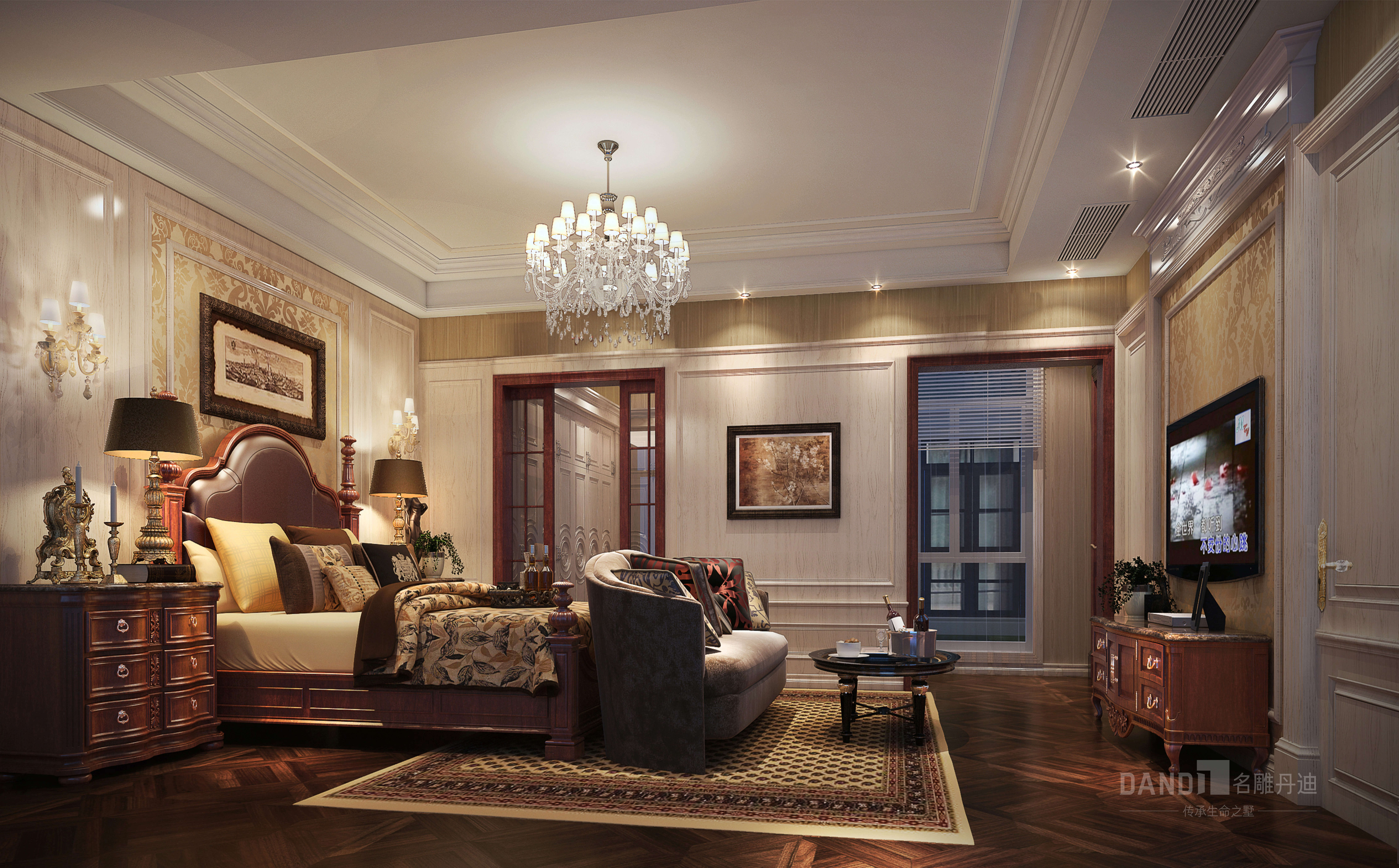别墅 欧式 白领 收纳 卧室图片来自在圣莫丽斯欧式风格装修的分享