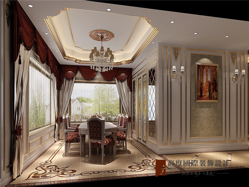 法式 别墅 高帅富 白富美 小资 餐厅图片来自高度国际姚吉智在550平米法式独栋别墅百年不过时的分享