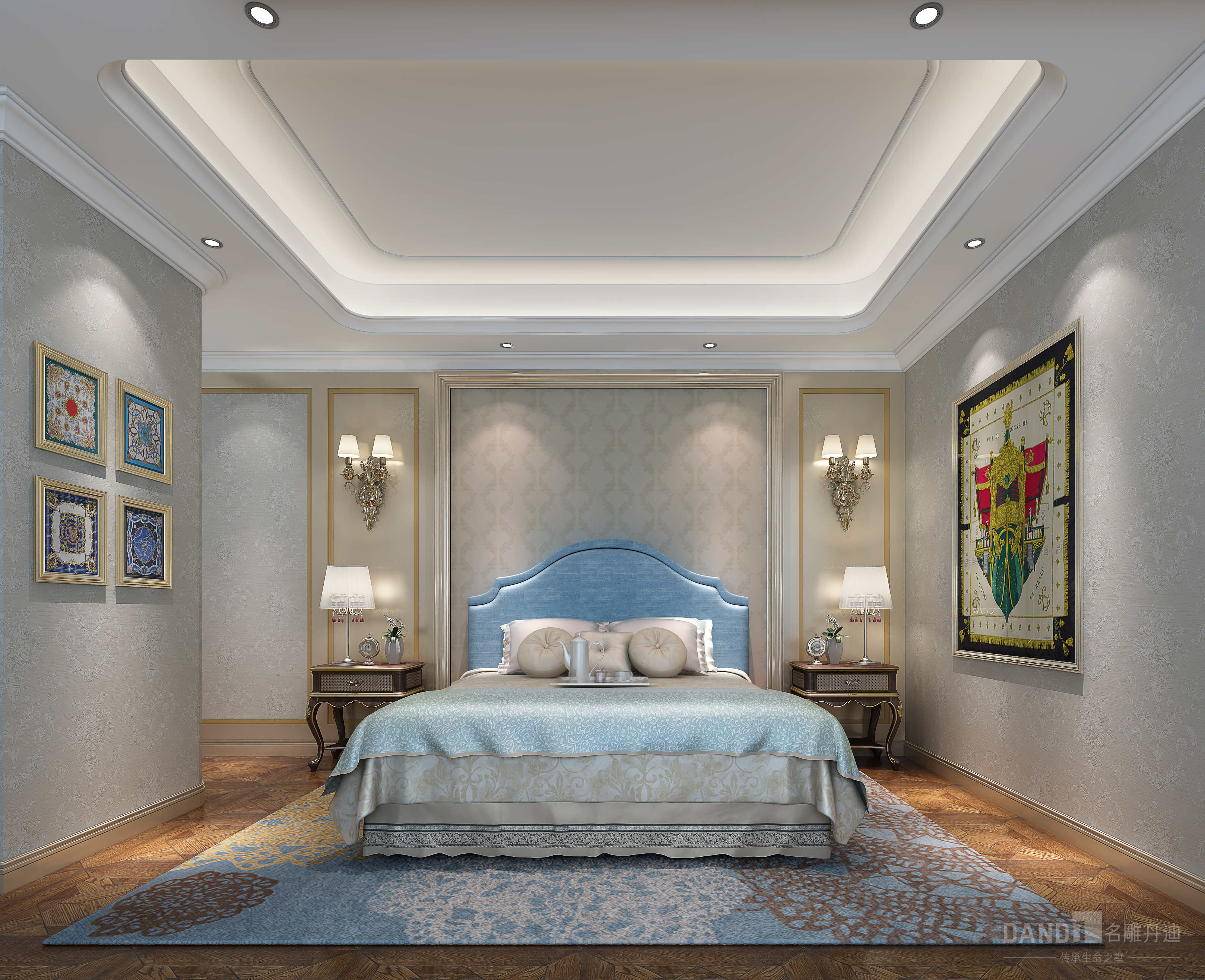 欧式 别墅 三居 卧室图片来自在香蜜湖一号简欧风格装修的分享
