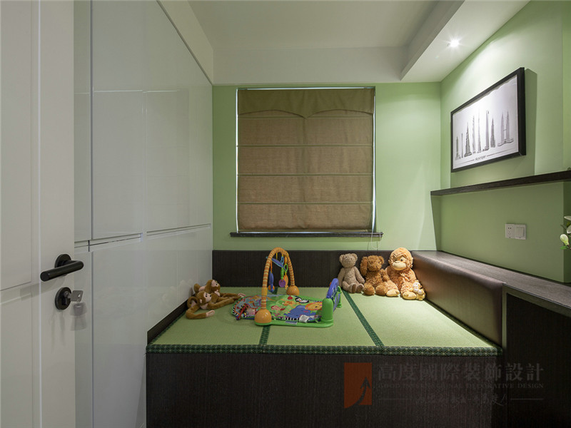 现代 中式 现代中式 三居 小资 儿童房图片来自高度国际姚吉智在145平米现代中式传统与现代碰撞的分享