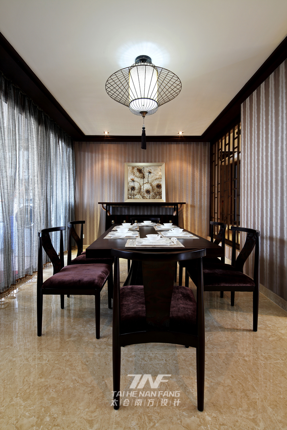 中式风格　 三居 白领 餐厅图片来自王五平设计在深圳集信名城住宅的分享