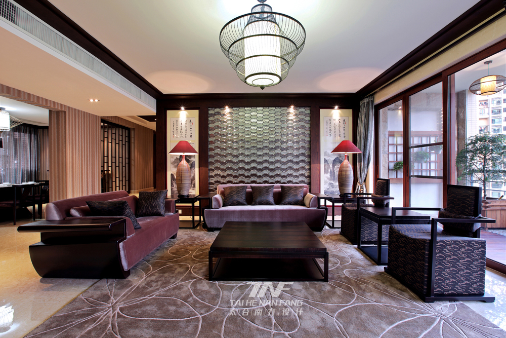 中式风格　 三居 白领 客厅图片来自王五平设计在深圳集信名城住宅的分享