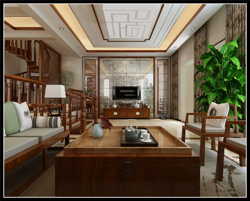 龙发装饰 阳光海岸 三居 现代中式 中式 客厅图片来自龙发装饰天津公司在力高阳光海岸三居现代中式风格的分享