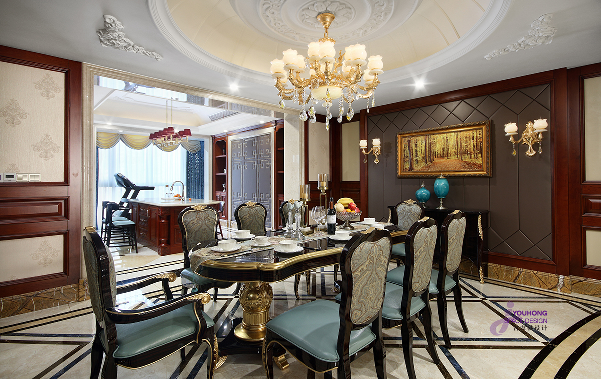 欧式 简约 大平层 餐厅图片来自无锡吉友洪设计工作室在江阴壹号公馆的分享