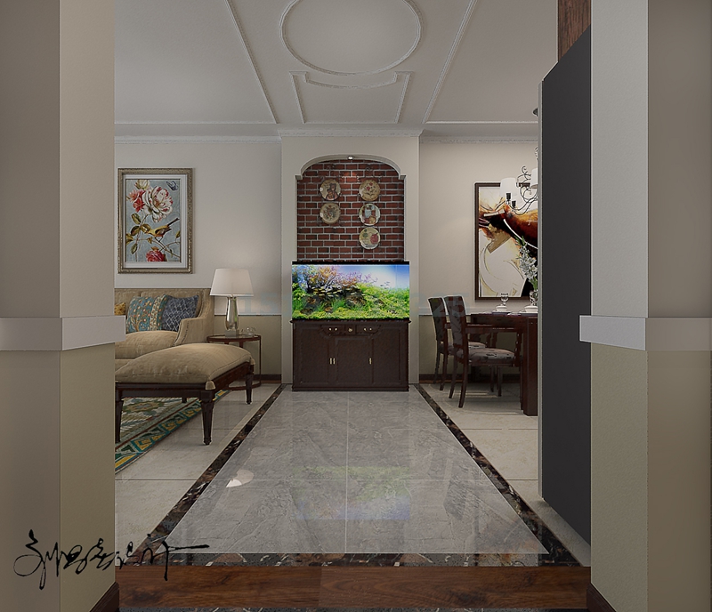三居室 实创 美式 青岛装修 白领 玄关图片来自快乐彩在海尔地产世纪公馆107平三居室的分享