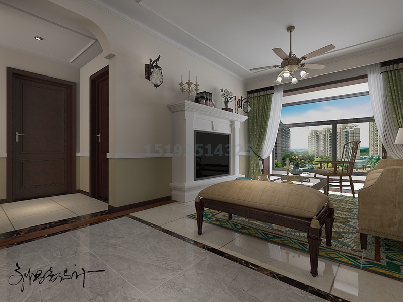 三居室 实创 美式 青岛装修 白领 客厅图片来自快乐彩在海尔地产世纪公馆107平三居室的分享
