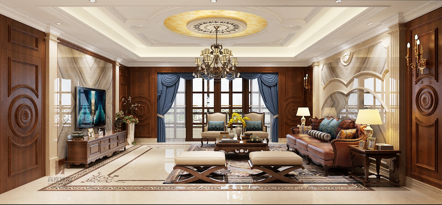 欧式 高度国际 客厅图片来自杭州别墅装修设计在中海御道路一号230平米欧式风格的分享