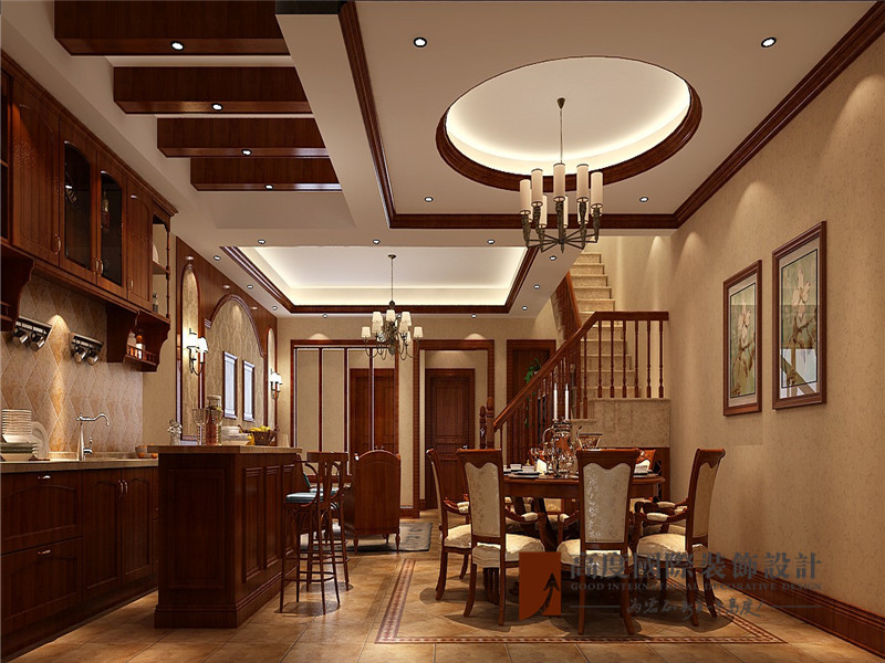 美式 新古典 别墅 小资 高帅富 80后 餐厅图片来自高度国际姚吉智在300平米美式新古典低调与奢华的分享