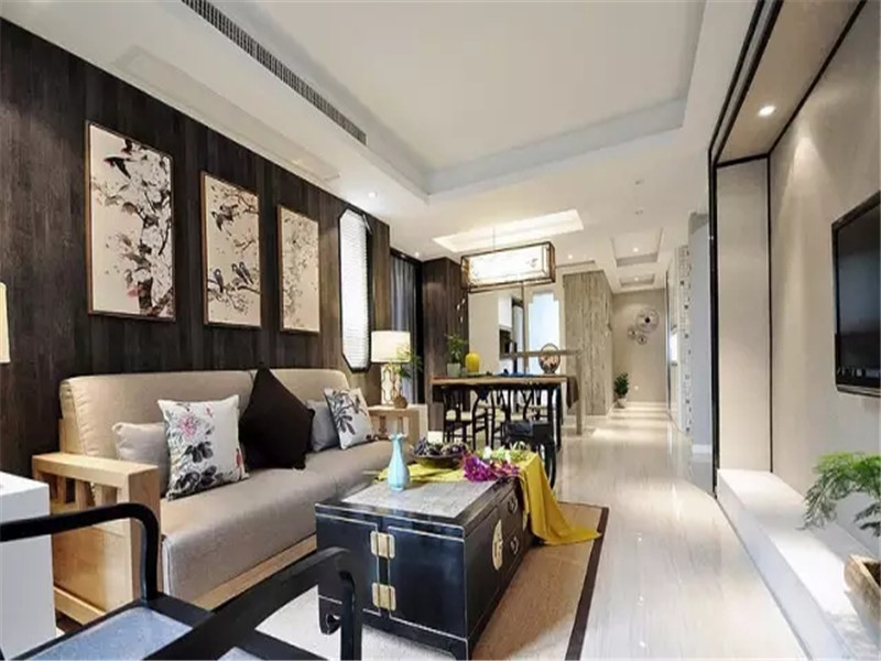 中式 新中式 三居 80后 小资 客厅图片来自高度国际姚吉智在120平米新中式三居经典之美的分享