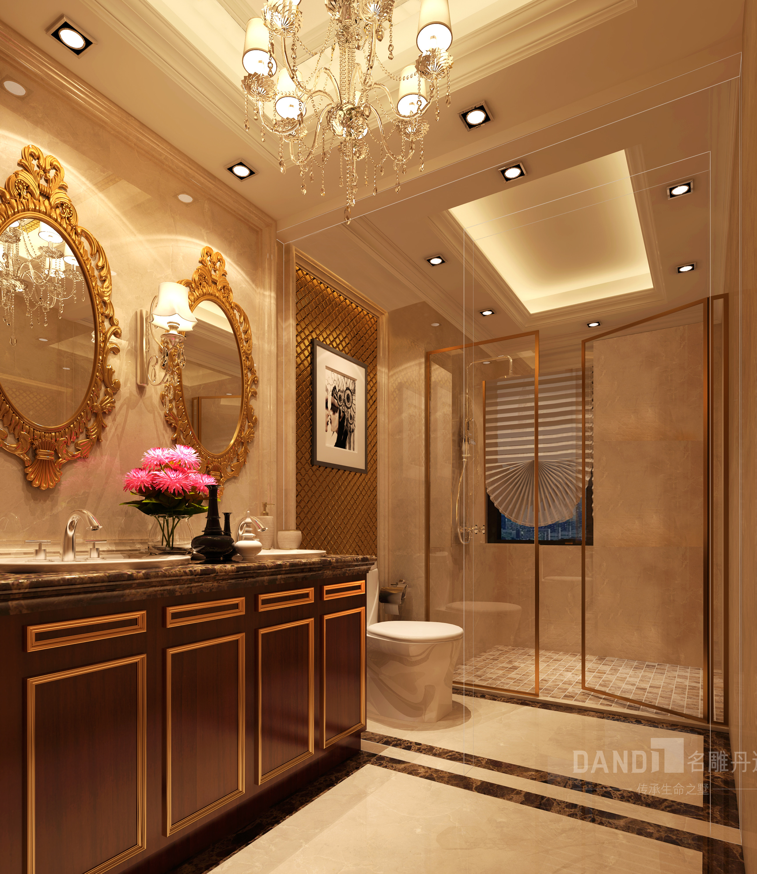 欧式 别墅 白领 卫生间图片来自在观澜高尔夫欧式风格装修的分享