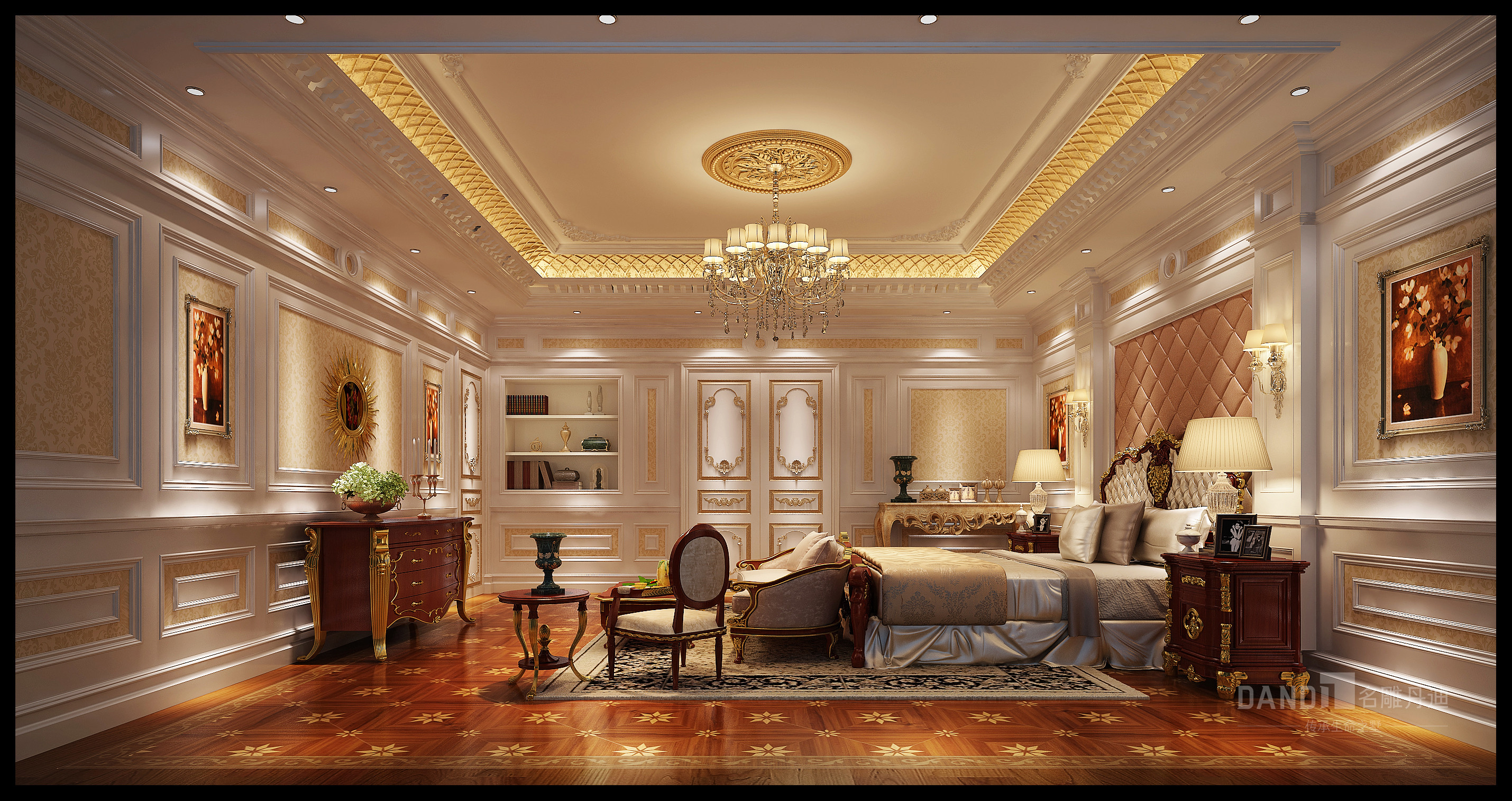 欧式 别墅 白领 卧室图片来自在观澜高尔夫欧式风格装修的分享