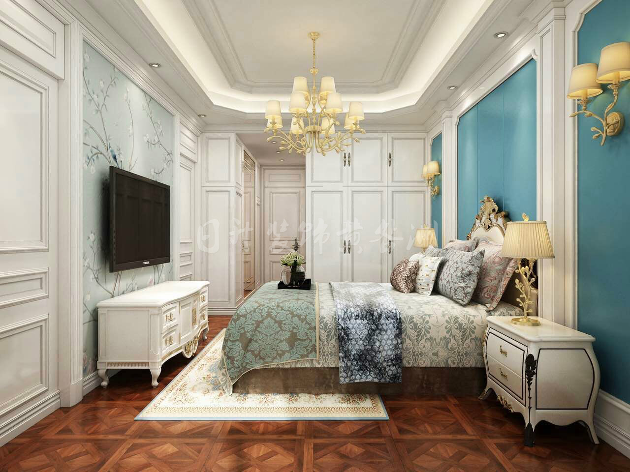 卧室图片来自日升嬛嬛在曲江复式简欧风格装修的分享