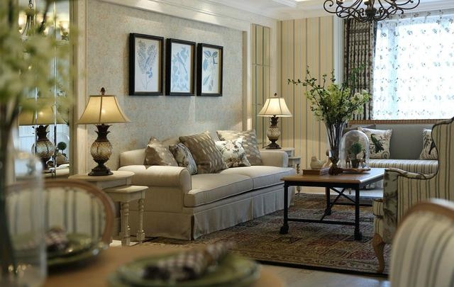 客厅图片来自今朝装饰小张在131平米美式风格时尚家居的分享