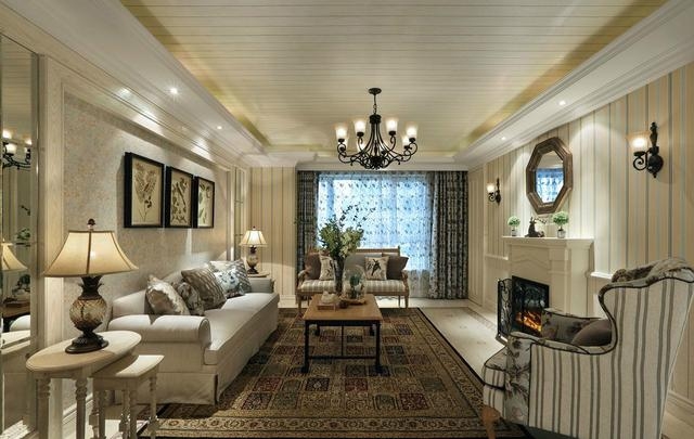 客厅图片来自今朝装饰小张在131平米美式风格时尚家居的分享