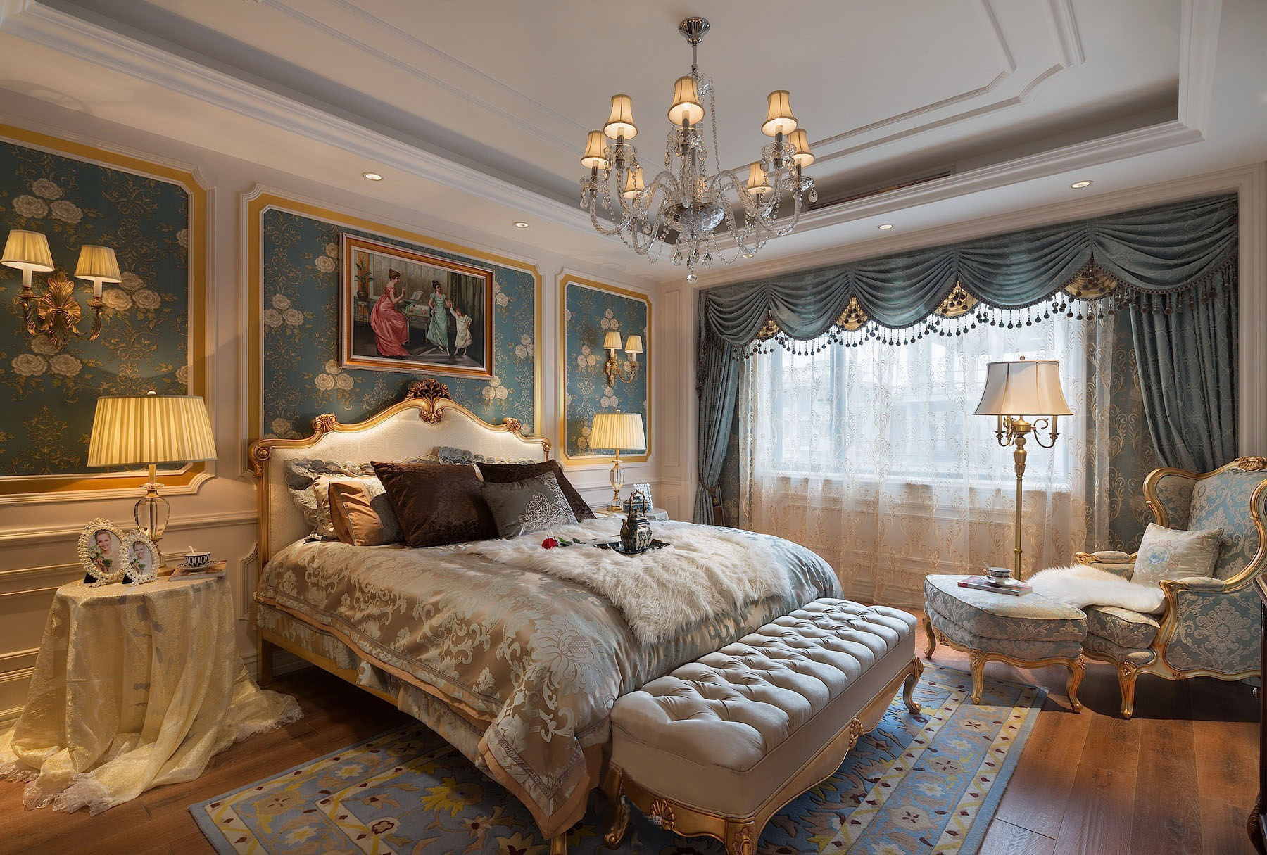 法式 浪漫 欧式 别墅 卧室图片来自天鉴软装在法式风格—浪漫尊贵的分享