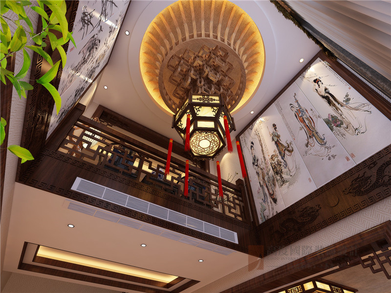 中式 别墅 大户型 高帅富 小资 客厅图片来自高度国际姚吉智在460平米中式联排别墅质朴大气的分享