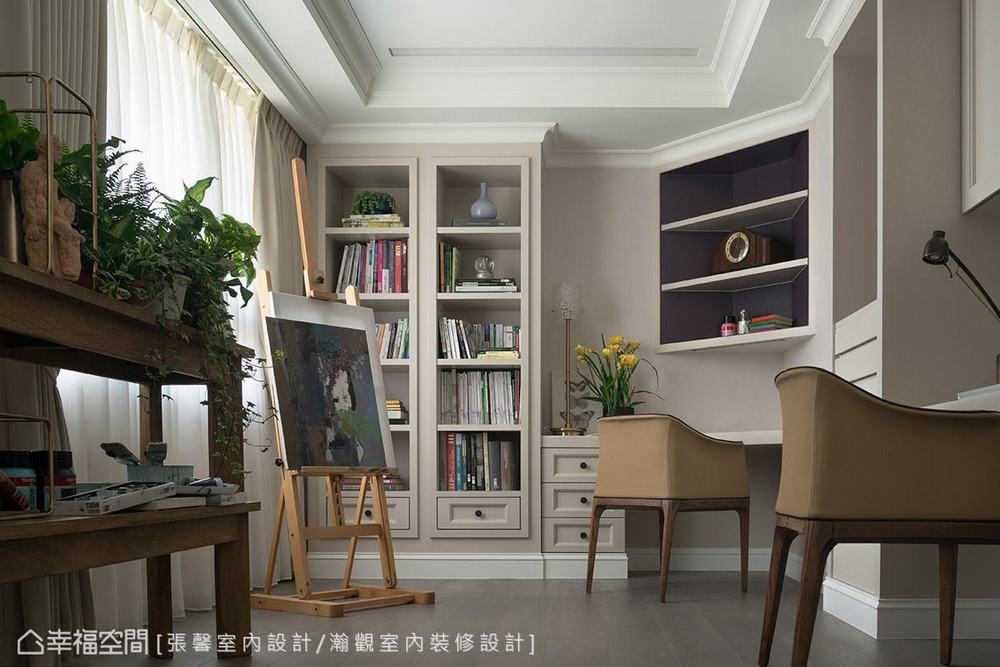 大户型 二居 美式 书房图片来自幸福空间在质感灰 画家屋主的优雅美式宅的分享